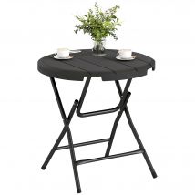 Outsunny Table de jardin ronde table de salle à manger extérieur pour 4 personnes avec plateau en HDPE et cadre en acier   Aosom France