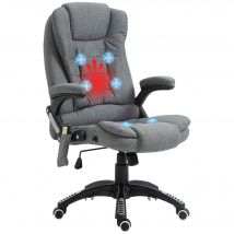 Vinsetto Massagesessel Chefsessel Bürostuhl höhenverstellbar ergonomisch massage Grau 67 x 74 x 116–126 cm   Aosom