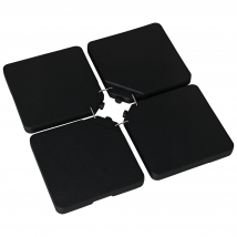 Outsunny Base de parasol pied de parasol 4 plaques durable HDPE - A remplir d'eau ou de sable jusqu'à 60/70 kg - dim. 100 x 100 x 6,8 cm noir