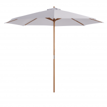 Homcom Parasol Droit octogonal parasol de jardin extérieur Bois Polyester Haute densité 180 g/m² diamètre 3 m crème