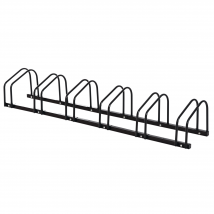 HOMCOM Fahrradständer Radständer Aufstellständer wetterfest langlebig Boden- und Wandmontage Stahl bis 6 Fahrräder Schwarz 179 x 33 x 27 cm   Aosom