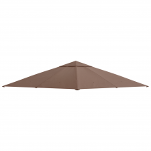Outsunny Toile de rechange toit de remplacement gazebo de jardin tissu polyester haute densité 180 g/m² anti-UV 3 x 3 m café