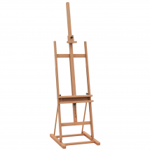 Vinsetto Staffelei  Atelierstaffelei aus Buchenholz, Höhen- und Winkelverstellbar, mit Ablagefach, Natur, 53x50,5x171-230cm  Aosom