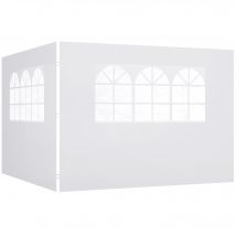 Outsunny Parois Latérales de Rechange Barnum Tonnelle 3 x 3 ou 3 x 6 m 2 Pièces 2 Grandes Fenêtres Blanc