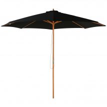 Outsunny Sonnenschirm Holz 300 cm Gartenschirm Balkonschirm Bambus Schwarz robust elegant für Garten Terrasse   Aosom.de