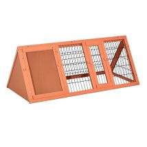 PawHut Jaula Conejo Exterior con Buena Ventilación 2 Tablas Protección contra Lluvia y Sol Madera de Abeto y Metal 118x50x45 cm   Aosom España