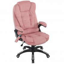Vinsetto Bürostuhl mit 6-Punkt-Massage Drehbarer Schreibtischstuhl mit Wippfunktion, Heizung, Höhenverstellbar, Rückenlehne verstellbar und Fernbedienung 65x71x110-120 cm Rosa   Aosom