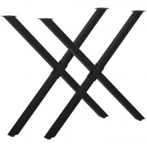 HOMCOM Tischbeine 2 Stück X-Form aus Stahl für Esstisch Schreibtisch Couchtisch Schwarz 72cm stabil und modern Aosom.de