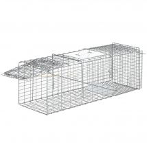 Outsunny Cage Piège pour Rats, Souris et Ragondins Pliable en Acier, 93x31x34,5 cm, Argent