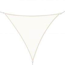 Outsunny Voile d'Ombrage Triangulaire 6x6x6m, Voile en Polyester Protection UV, Blanc Crème