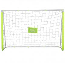 HOMCOM But de Football d'Extérieur en Métal avec Cible et Poteaux en Tissu Oxford, 186x62x123 cm, Jaune