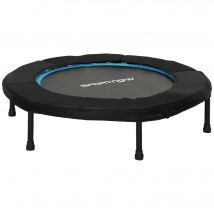SPORTNOW Trampoline de Fitness Ø102 cm Cama Élastica Pliable avec Cadre en Acier Antidérapant Charge 100 kg Bleu