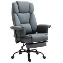 Vinsetto Bürostuhl mit Liegefunktion 150° klappbar ergonomischer Schreibtischstuhl mit Kopfstütze höhenverstellbar bis 135kg Grau   Aosom.de