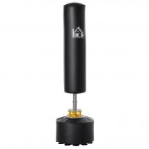 HOMCOM Sac de boxe autoportant punching ball Ø 50 x 170H cm revêtement PU noir