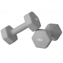 SPORTNOW Hantelset, 2er Set Hanteln mit Gewichten, Kurzhantelset aus Gusseisen, 2 x6 kg Kurzhanteln für Männer und Frauen, Dumbbell Set für Zuhause, Fitnessstudio, Krafttraining   Aosom