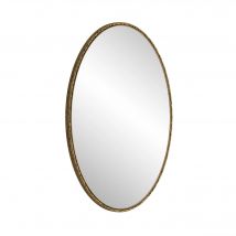 Miroir rétro ovale avec cadre en fer, mural pour salle de bain, salon, 65x3x100 cm, Or