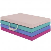 SPORTNOW Tapis de Gymnastique Pliable de 5 cm d'Épaisseur avec Poignées de Transport et Sac pour Yoga Aérobic Multicolore