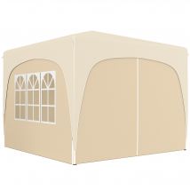 Outsunny Tonnelle Barnum Tente de réception Pliante 3 x 3 x 2,73 m avec fenêtres + Sac de Transport Sable