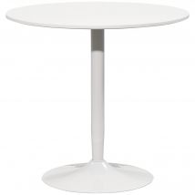 HOMCOM Esstisch, Runder Küchentisch, Moderner Esszimmertisch für 2 Personen, Bartisch Säulentisch mit Stahlbein, Rutschfester Fußauflage, Kaffeetisch für Wohnzimmer, Ø80 x 75 cm, Weiß   Aosom