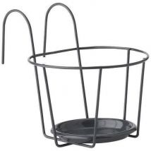 Porte Pot Balcon - GARDEN ID - 21 cm Anthracite - Taille Optimale - Design Élégant - Support Sûr