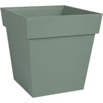 Pot de fleurs Carré 32 cm - EDA - Toscane – 32 x 32 x H.32 cm - 22 L - Vert Laurier