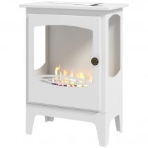 HOMCOM Cheminée au Bioéthanol 7000 BTU Cheminée au Bioéthanol en Acier Réservoir de 1,2 L Temps de Combustion 3H 39x26x54 cm Noir