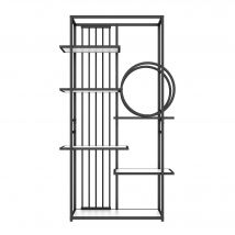 Metallregal 180 cm Schwarz Weiß Stabiles Regal modern solides Metallrohr mehrstufiges Design sechs Ablageflächen 100x30x180 cm   Aosom.de