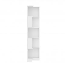 Étagère d'angle avec bande lumineuse LED à changement de couleur, design en L, espace de rangement à cinq niveaux, 63,5x45x175 cm, Blanc