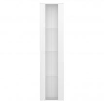 Multifunktionale Vitrine mit Glastrennwand, LED-Farbwechsellicht, 40x29x170 cm, Weiß