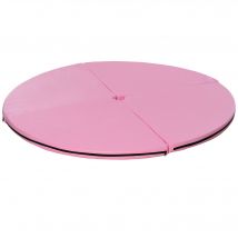 HOMCOM Tanzstangenmatte, Ø 150cm Stangentanz Schutzmatte, 5 cm dick Pole Dance Matte, faltbare Sicherheitsmatte, tragbare Fitness Matte, Stoßdämpfende Sicherheitsmatte, Gymnastik, Yoga, Rosa   Aosom