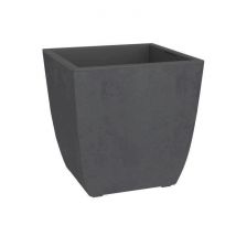 EDA Bac a fleurs Carré DIVA BASALT -  42 L - 43,5 x 43,5 x H.44,2 cm - Bac intérieur amovible - Gris anthracite