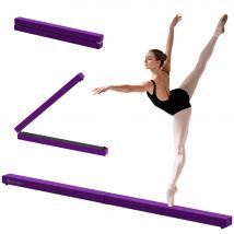 Homcom Poutre de Gymnastique Pliable Poutre d’ Equilibre Antidérapant Charge Max. 120 Kg Suède 210 cm Violet aosom france