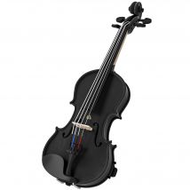 HOMCOM 4/4-Violine aus Holz für Einsteiger und Erwachsene mit Etui, Bogen, Schulterstütze und Kolophonium, Decke aus Fichten-Sperrholz sowie Hals und Kopf aus Ahorn, Schwarz   Aosom