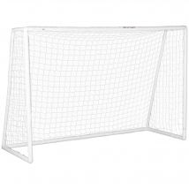 SPORTNOW Fußballtor für Jugendliche & Erwachsene 300 x 120 x 200 cm wetterfestes standfestes Fußball Tor mit Netz, Erdhaken, Outdoor Torwand für Garten, Park, Strand   Aosom