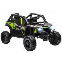AIYAPLAY Kawasaki Teryx KRX 1000 12V Kinder-UTV, 2 Motoren (2x25W), 2,4G Fernbedienung, Hinterradfederung, USB & LED, Schwarz, ab 3 Jahren   Aosom