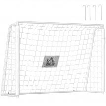 HOMCOM Cage de foot but de football pour enfant cadre métal filet PE tissu Oxford assemblage facile idéal pour école parc jardin cour blanc