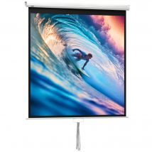 HOMCOM Beamer Leinwand 152 x 152 cm 85 Zoll 1:1 HD 4K Projektionsleinwand Rollo-Leinwand für Heimkino Büro-Präsentationen   Aosom