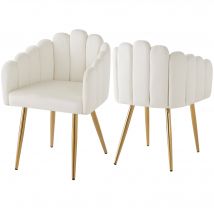 Küchenstühle, Set 2 Esszimmerstühle, Fächerförmig Design, Verstellbare Füße, bis 150 kg, 61x51,5x82 cm, Atmungsaktiv und pflegeleicht, Weiß   Aosom.de