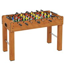 HOMCOM Table de Baby-Foot Jeu de Football BabyFoot Adultes 22 Joueurs 2 Ballons 8 Barres de Joueurs en Acier Inoxydable MDF 122 x 61 x 80 7 cm