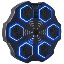 SPORTNOW Music Boxing Machine, elektronische Bluetooth Boxmaschine mit Musik, 9 Geschwindigkeit 3 Modi, Wandmontiertes Smart Boxziel mit LED-Leuchten, für Erwachsene, Heimübungen, Schwarz   Aosom