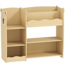 AIYAPLAY Aufbewahrungsmöbel für Kinder, 3-stufig, Spielzeugregal mit offenen Fächern, für Kinderzimmer, Kita, Spielzimmer, Naturholz   Aosom