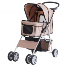 PawHut Hundewagen  Hundebuggy in Kaffeebraun, Leichter Pet Stroller Jogger Anhänger, Faltbar & Praktisch  Aosom