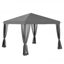 Outsunny Faltpavillon Pavillon Faltzelt 3x3m mit Seitenwänden inkl. Tragetasche Metall und Oxford hellgrau und schwarz für Garten und Veranstaltungen   Aosom.de