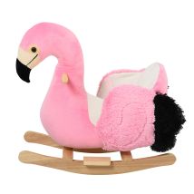 HOMCOM Schaukelpferd Flamingo Schaukelspielzeug mit Sicherheitsgurt und Haltegriffen, Plüsch, 60 x 33 x 52 cm für Kinder   Aosom.de
