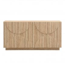 Buffet avec beaucoup de rangement, design scandinave-minimaliste, 160x40x80 cm, Couleur naturelle
