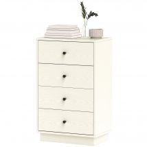 HOMCOM Commode 4 tiroirs moderne, meuble de rangement pour chambre à coucher, salon, entrée, 47 x 29 x 75 cm, blanc
