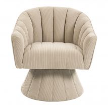 360°-Drehstuhl mit ergonomischer, umschließender Rücken- und Armlehne, 70x66x72 cm, Khaki
