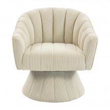 360°-Drehstuhl mit ergonomischer, umschließender Rücken- und Armlehne, 70x66x72 cm, Beige