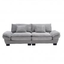 Modernes 2-Sitzer-Samtsofa, für wohnzimmer/schlafzimmer/büro, 224x81x81 cm, Hellgrau