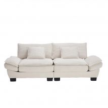 Modernes 2-Sitzer-Samtsofa, für wohnzimmer/schlafzimmer/büro, 224x81x81 cm, Beige